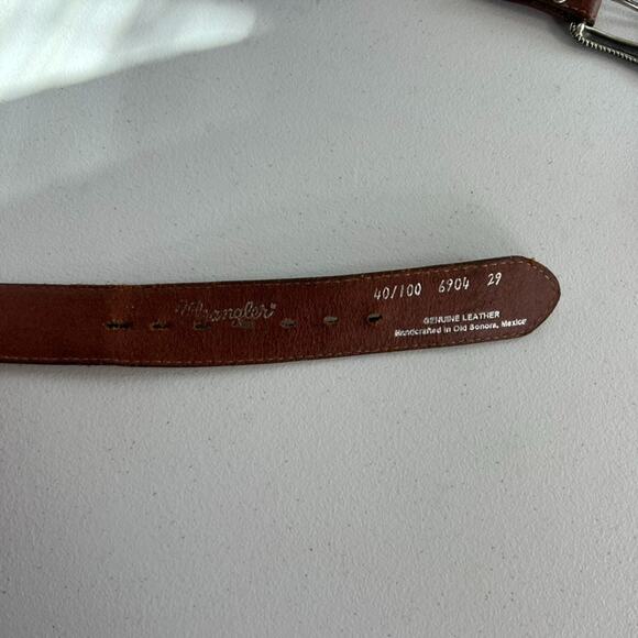 Wrangler Belt Mens (39.5-44) In Handcrafted Genuine Leather Southwestern Concho - Picture 10 of 16